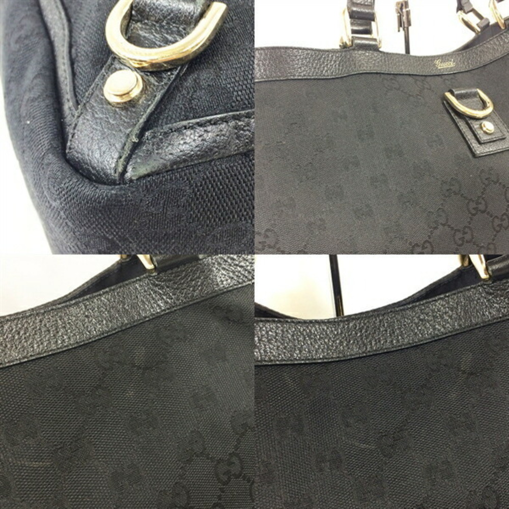 GUCCI GG Canvas Tote Bag Shoulder Black - Picture 4 of 4